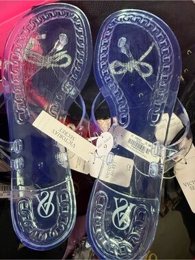 Victoria's Secret Translucent Lavender Jelly Slide Sandals